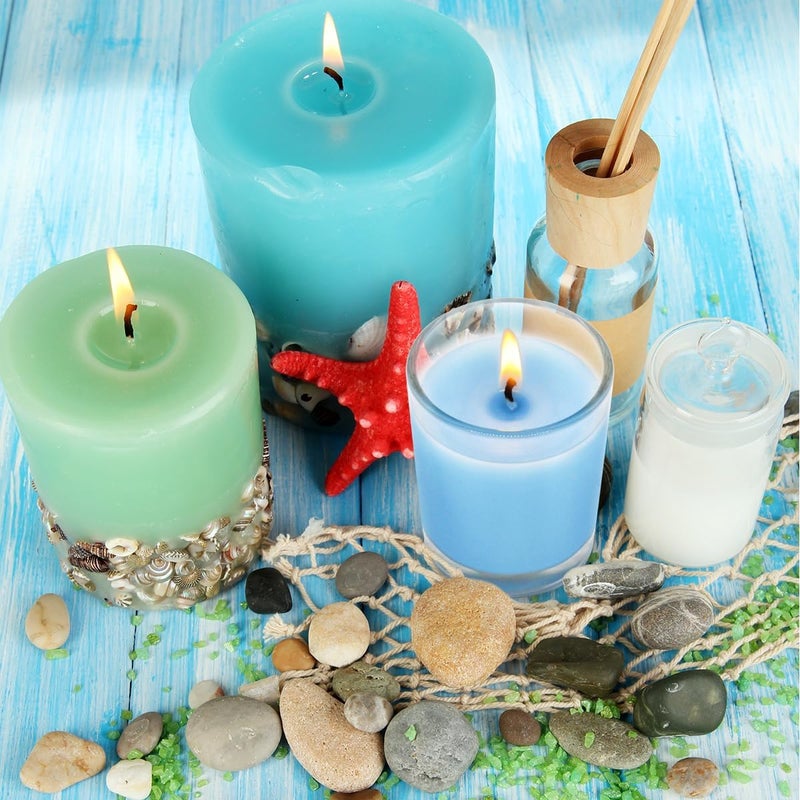 BERYSCEN Set of 4 Babyblue Votive Candles Clear Glass Filled Unscented Soy Wax Candle for Home Spa Weddings Holiday Baby-Shower Party and DIY - Image 4